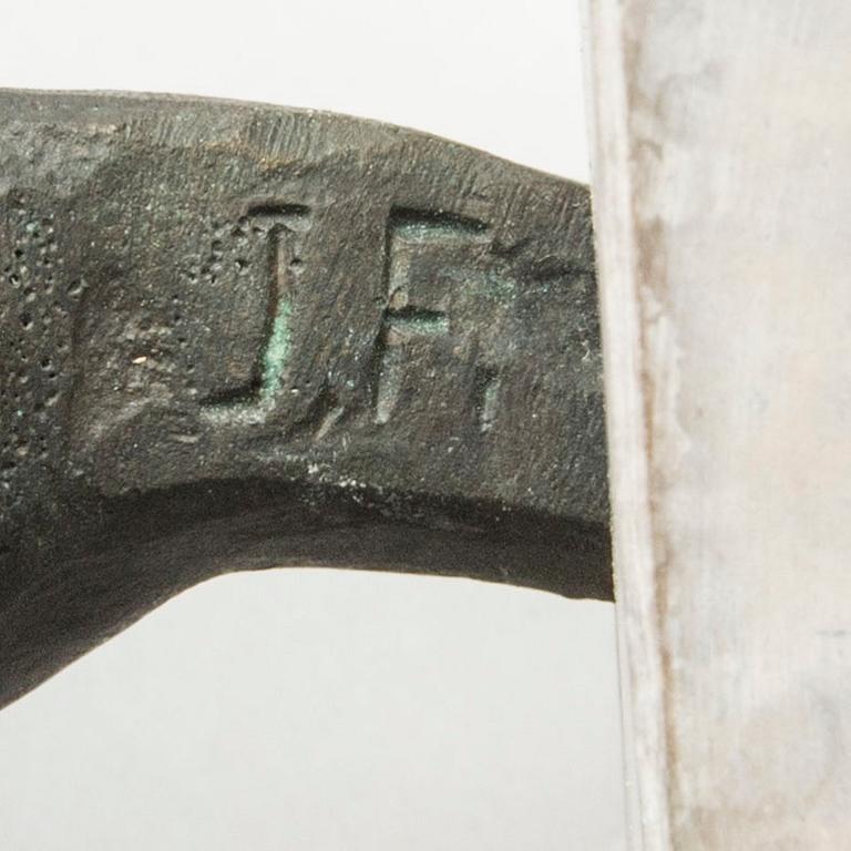 JONAS FRÖDING, skulptur signerad patinerad brons.