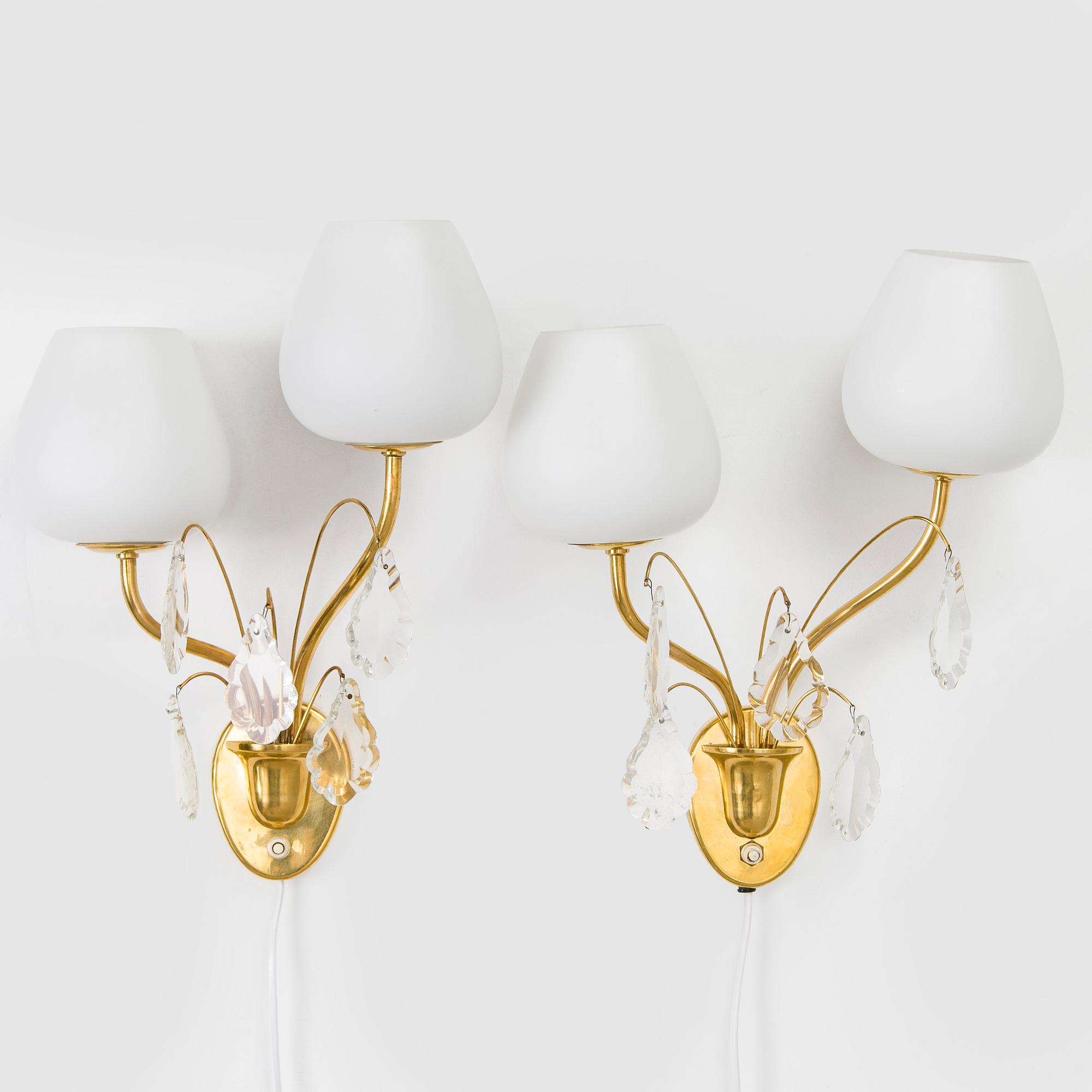 A pair of mid-20th century wall lights, Valinte, Finland.