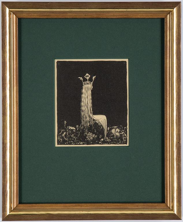 John Bauer, lithograph, from: "Troll" 1915. Signed JB in the print.