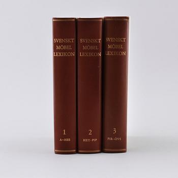 BÖCKER: Svenskt Möbellexikon, Ingegerd Henschen och Sten Blomberg, 1961/62, 3 volymer.