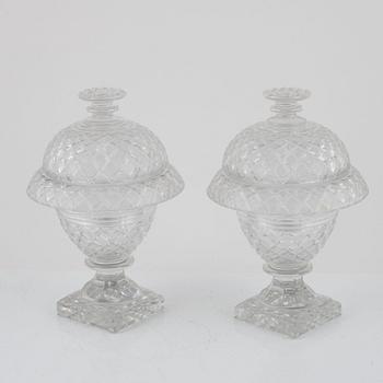 A pair of glass cups, possibly England, 19th century.