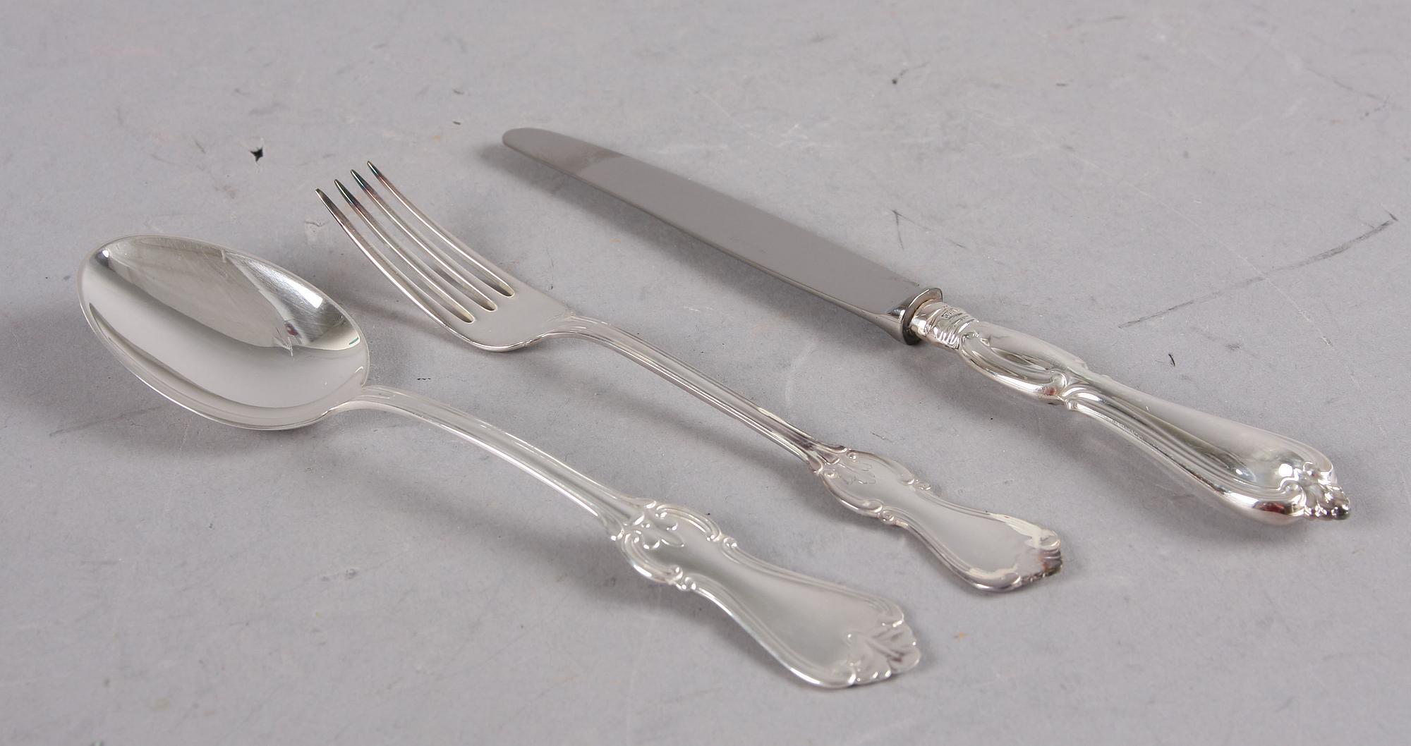 PARTI BESTICK, 18 delar, silver, modell Olga, GAB 1970-80-tal. Tot vikt c:a 550 g.