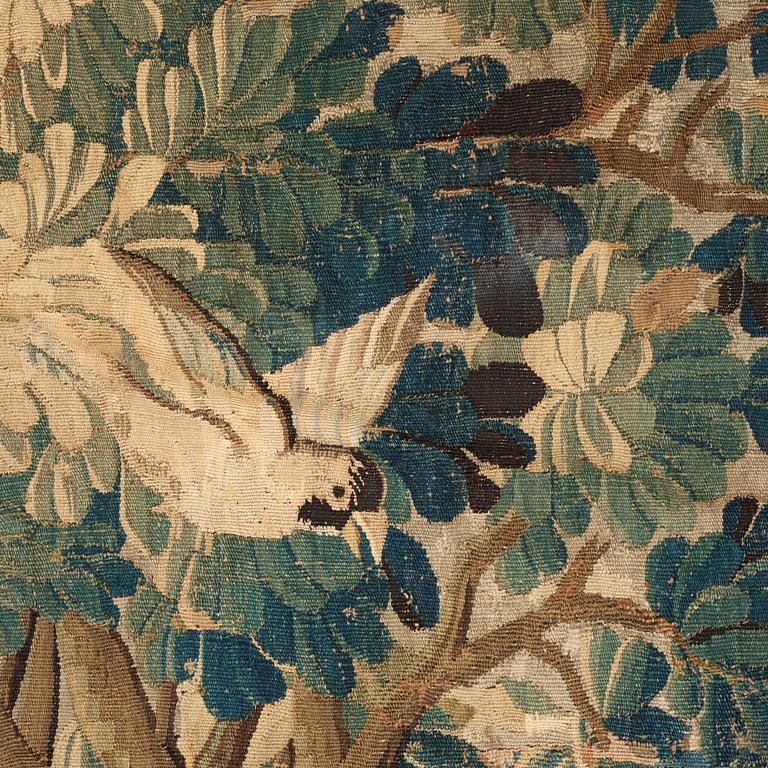 TAPESTRY. Tapestry weave. "Verdure". 275 x 231 cm. Flanders around 1700.