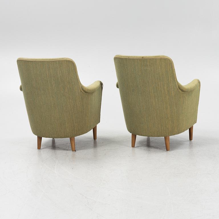 Carl Malmsten, a pair of 'Samsas' easy chairs from OH Sjögren. second part of the 20th Century.