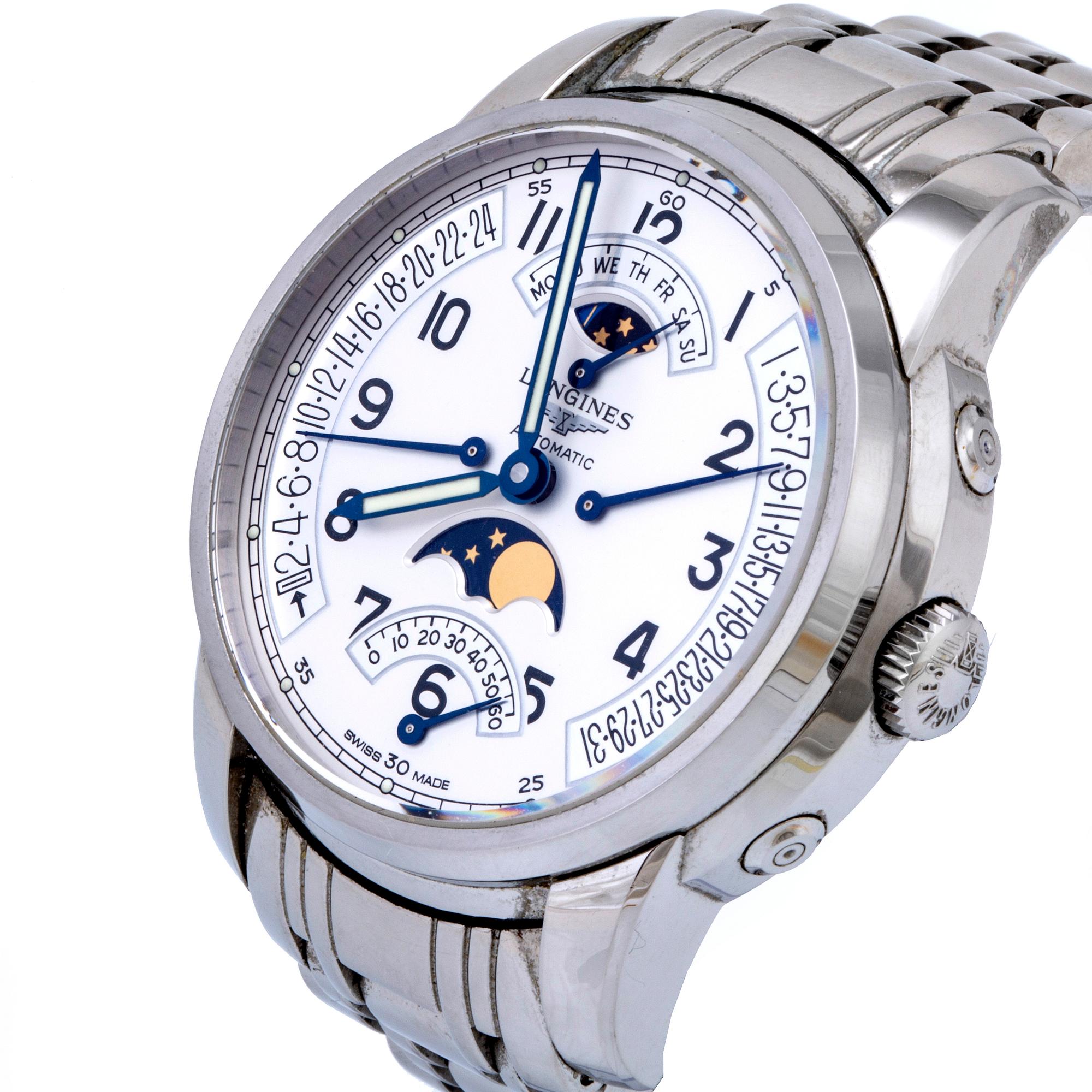 Longines Saint-Imier Moonphase Automatic SET L2.764.4.73.6, wristwatch 44 mm.