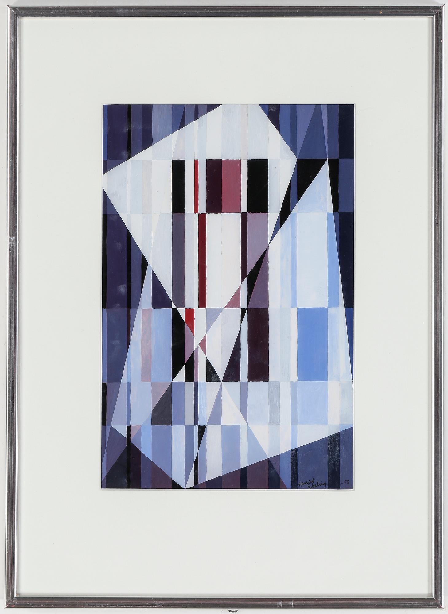 HARRIET EBELING, gouache 4 st. Signerade och daterade -58.
