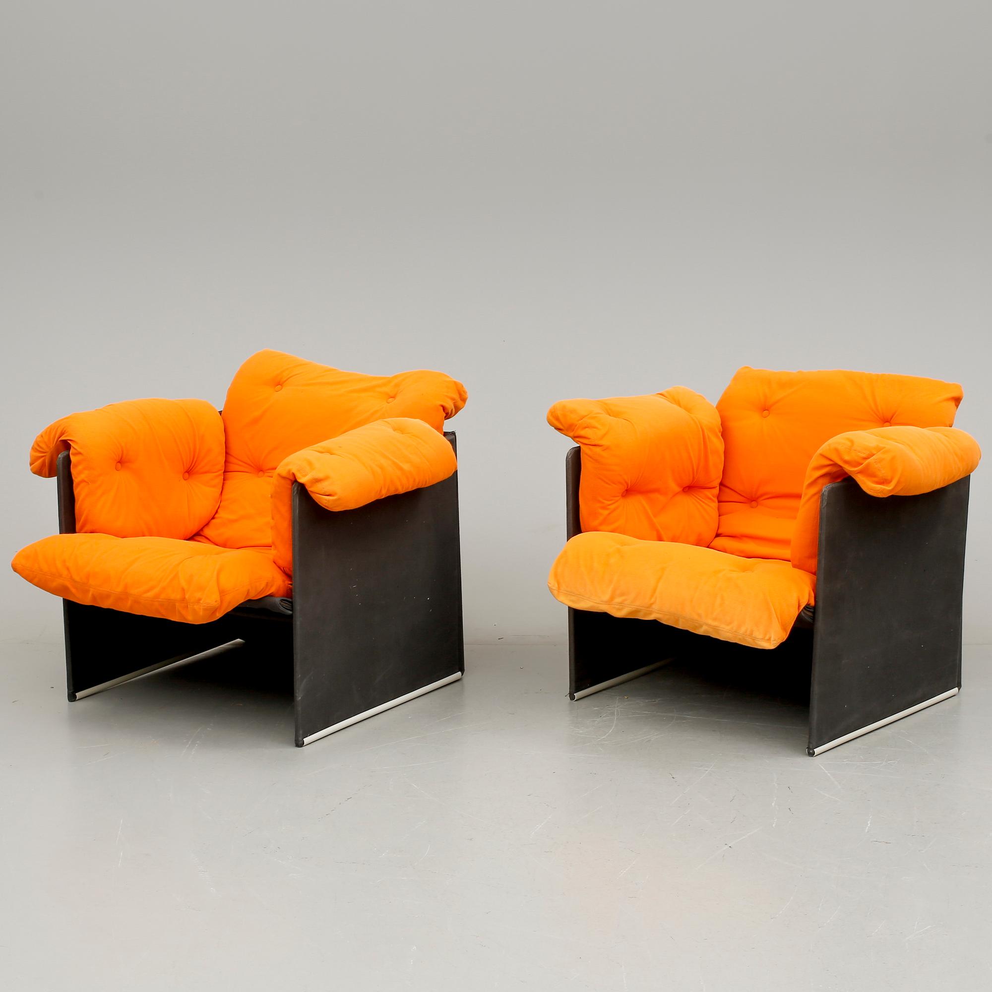 FÅTÖLJER, 4 stycken, troligen Danmark, 1970-tal.