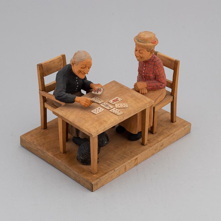 HERMAN ROSELL, sculture, painted wood, signed and dated 1953.