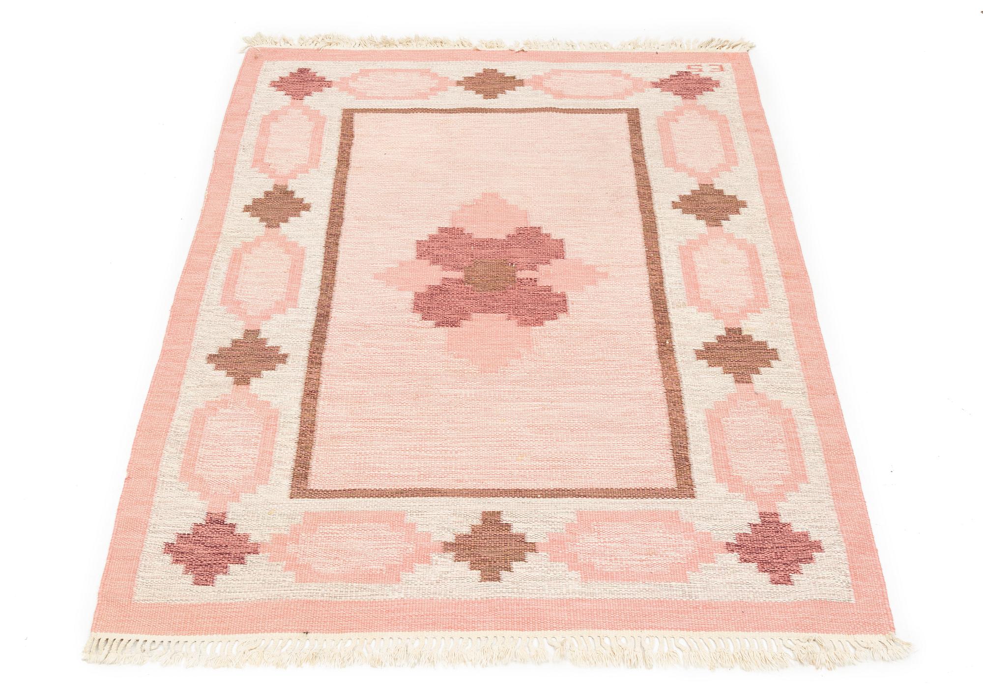 Matta, rölakan, signerad ES, ca 190 x 138 cm.
