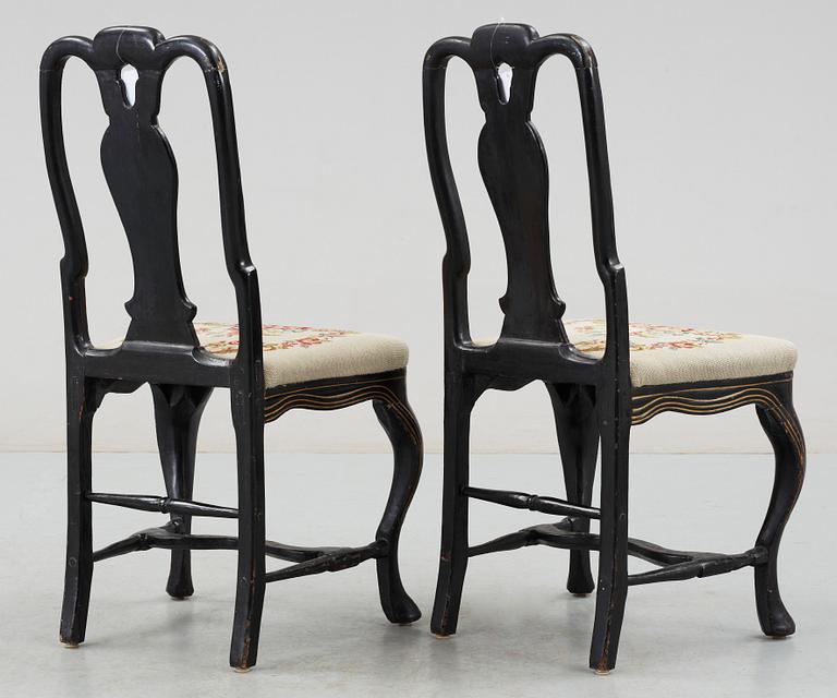 STOLAR, ett par, rokoko 1780-tal, sign JAS.