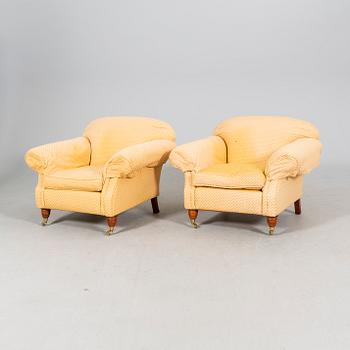 A pair of easy chairs mid 1900s/later part.