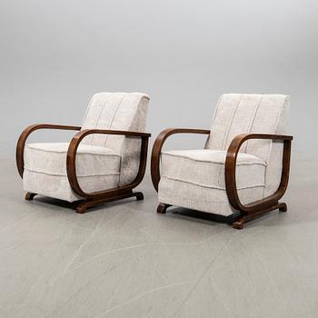Armchairs, a pair, Art Deco, first half of the 20th century.