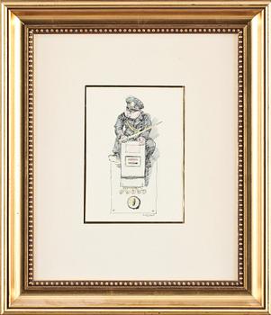 ROBERT HÖGFELDT, teckning, signerad.