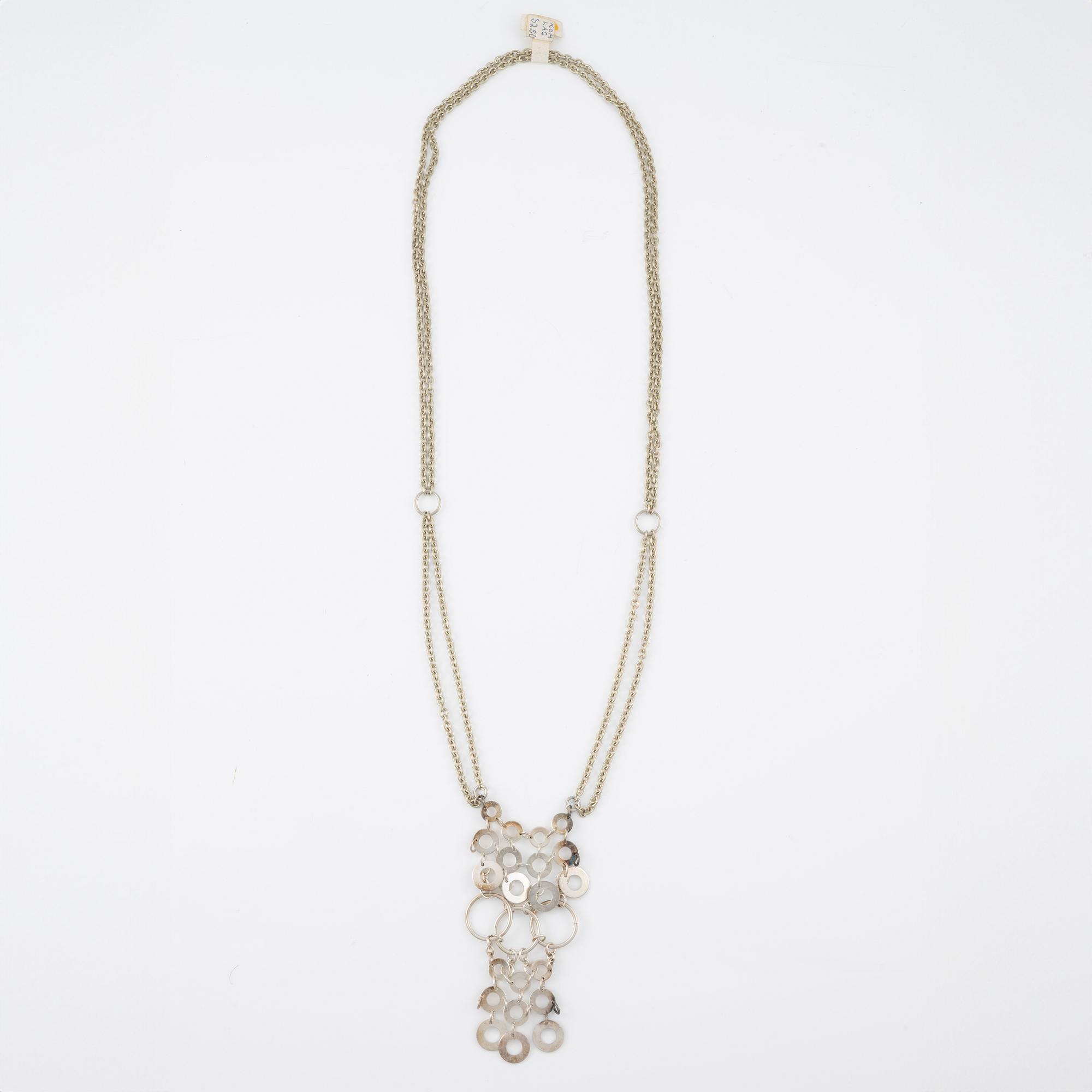 Siv Lagerström, two necklaces white metal.