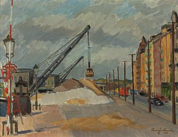Lasse Johnson, Cranes on the Quay, Kungsholmen.