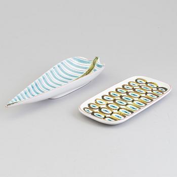 A faience bowl and tray by Stig Lindberg Gustavsberg.