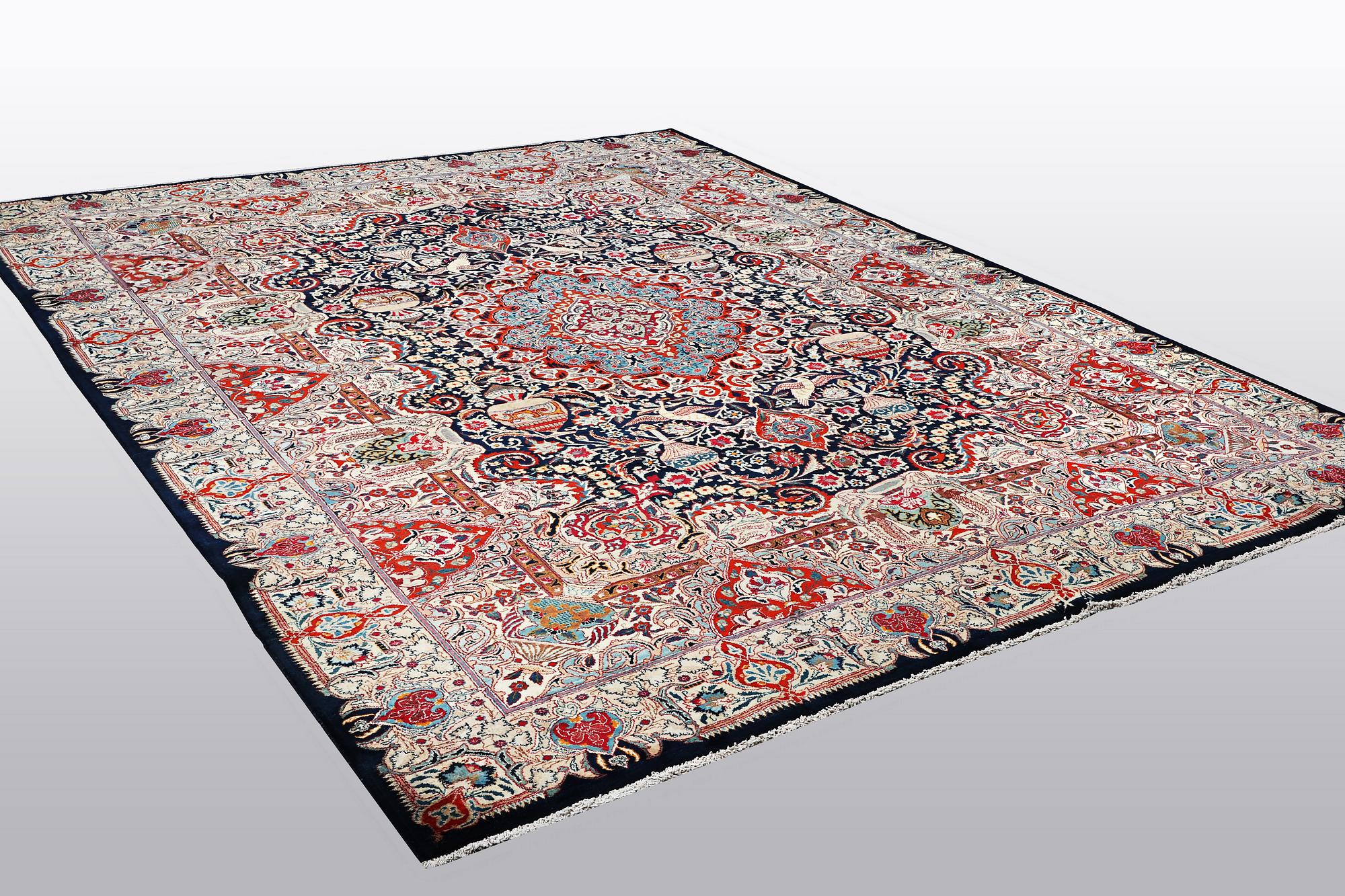A carpet, Kashmar, ca 395 x 298 cm.