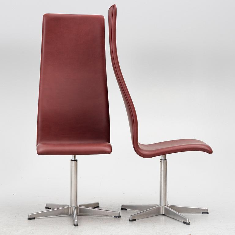 Arne Jacobsen, Stolar, 4 st. "Oxford Chair", Fritz Hansen, Danmark, 1990.
