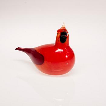 FIGURIN, glas, "Kardinaali", signerad O. Toikka, Nuutajärvi. Modellen formgiven 1972.