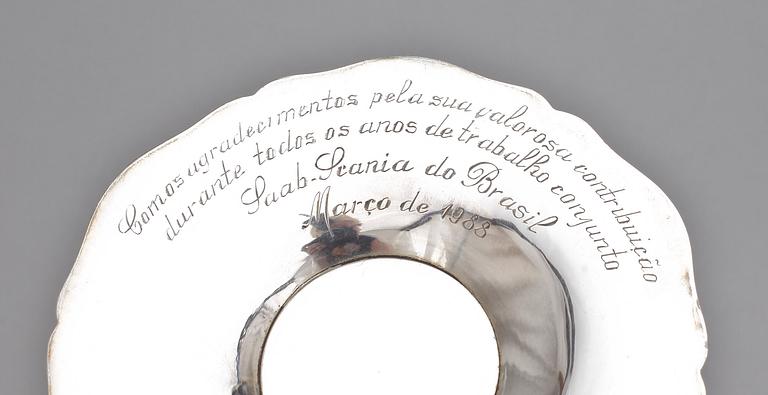 LJUSSTAKAR, ett par, sterlingsilver, Brasilien 1900-tal. Total vikt ca 1270 g.