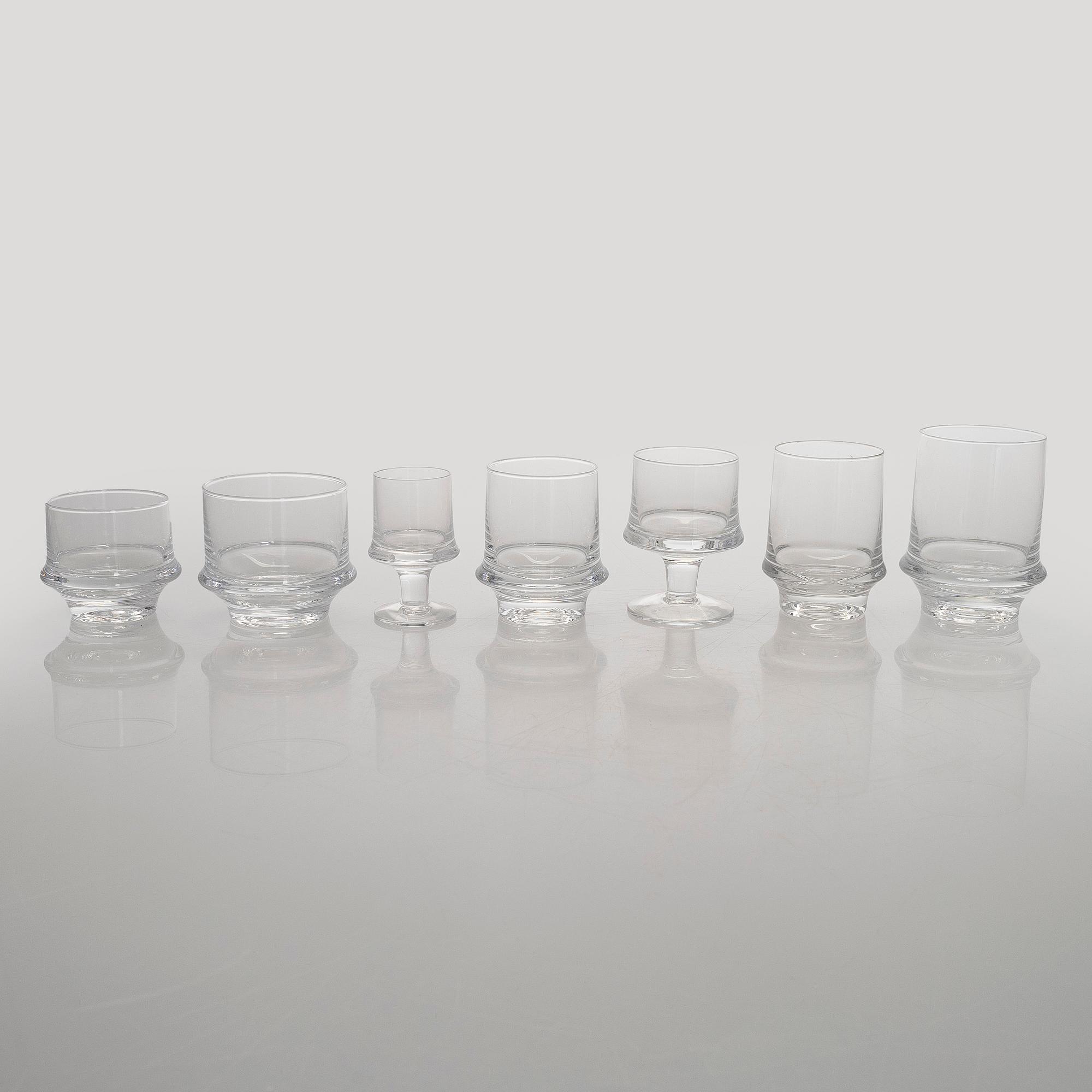 Tapio Wirkkala, A 217-piece glass service 'Marski', Iittala Finland.