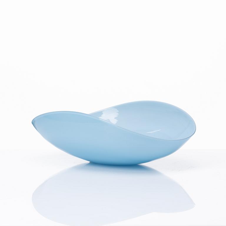 An opaque light blue bowl, Venini, Murano, Italy 1950s-60s.