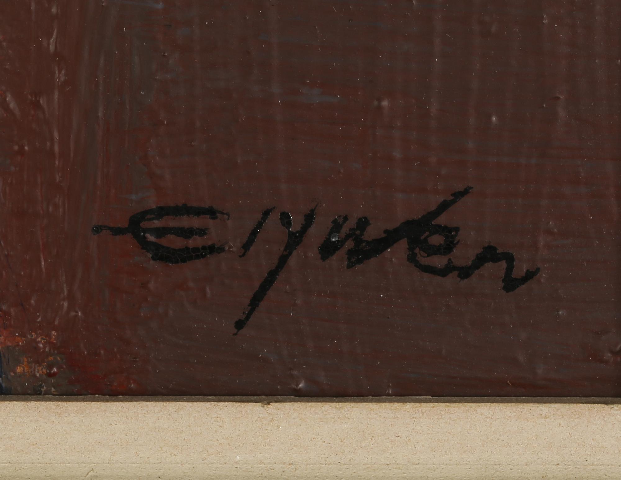 ERIC ELFWÉN, olja på pannå. signerad.