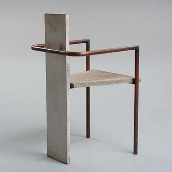 Jonas Bohlin, a "Concrete" armchair, reportedly the original, the one exhibited at Konstfack, Stockholm 1981.