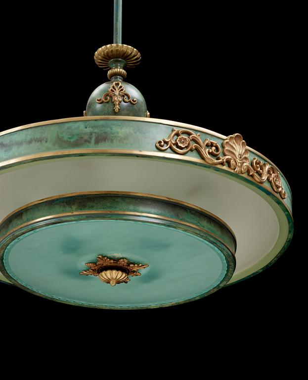 TAKLAMPA, art deco, 1900-talets första kvartal. H ca 70.