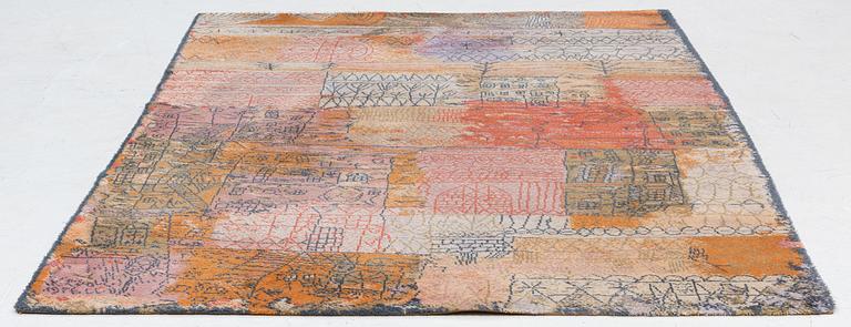 Carpet with a motif after Paul Klee, "Florentine Villa District" approximately 280 x 180 cm.