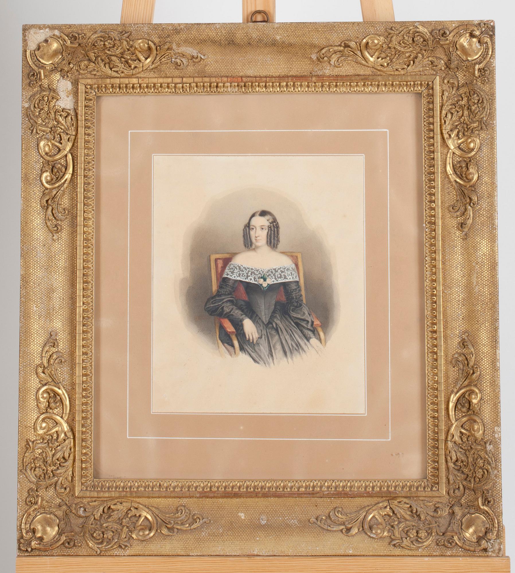 TUNTEMATON TAITEILIJA, vesiväri, epäselvä signeeraus Schmidt, päivätty 1841.