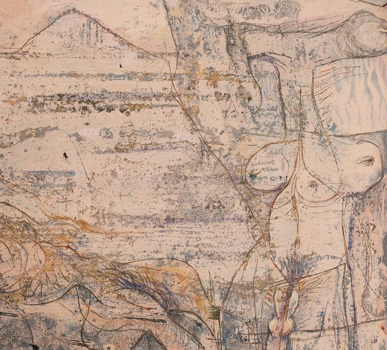 CO Hultén, mixed media, signed and executed 1949.
