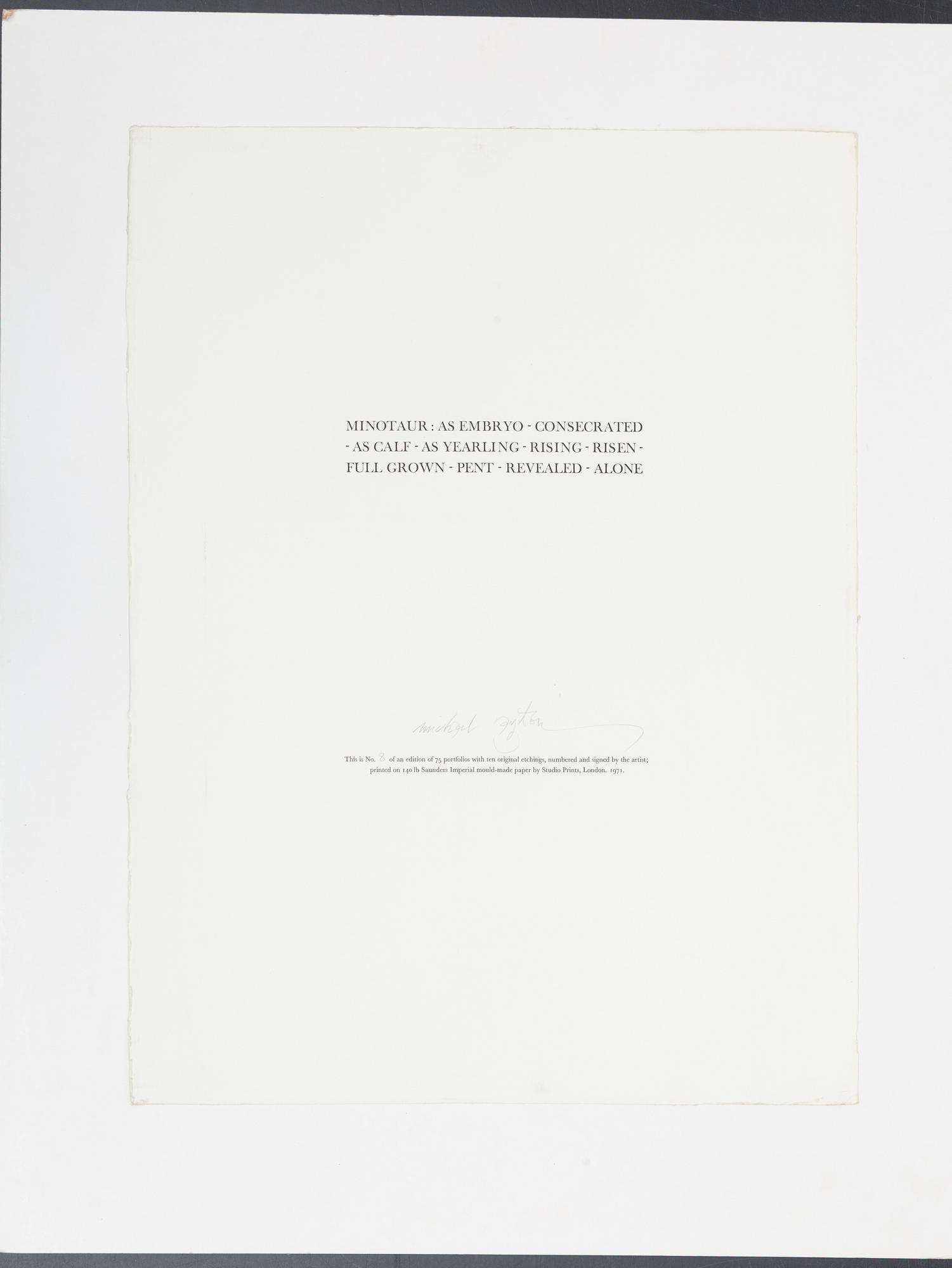 Michael Ayrton, "Minotaur", 2 pcs.