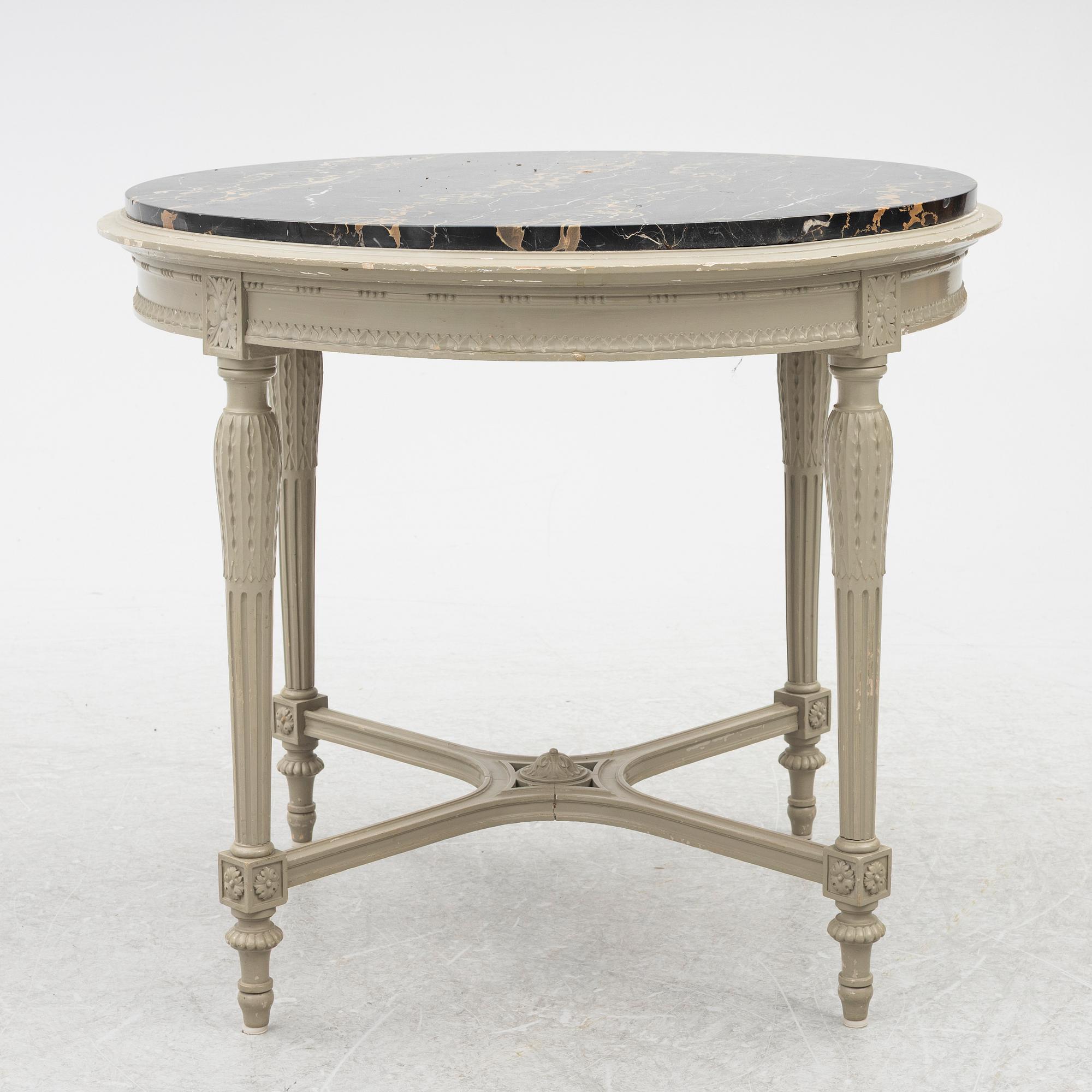 Salongsmöbel, 6 delar, gustaviansk stil, 1900-tal.