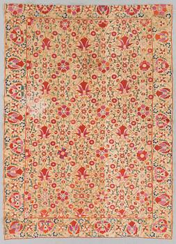 ANTIKT UZBEKISTANSKT SUZANIBRODERI, ca 230,5 x 160 cm.