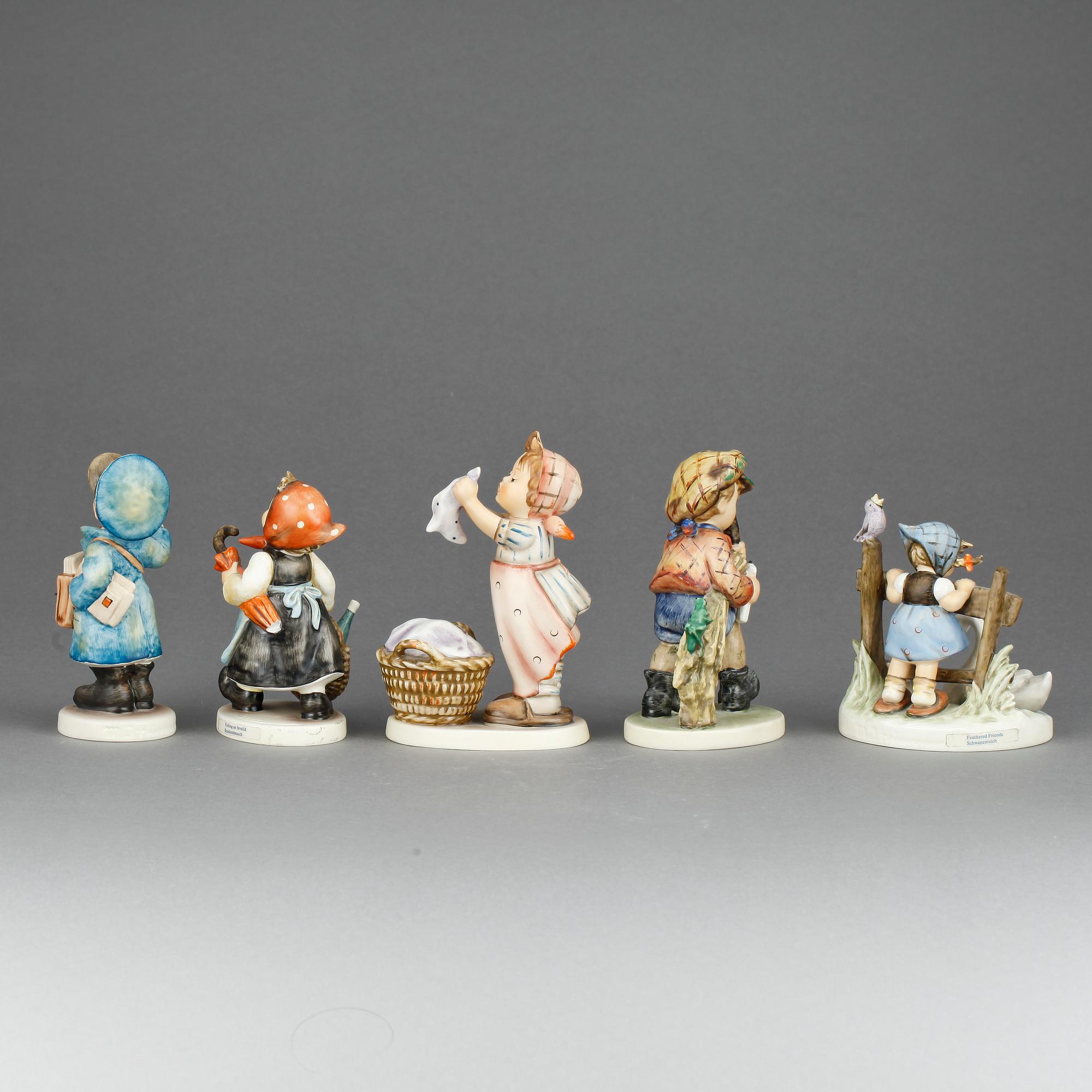 FIGURINER, 5 st, porslin, Goebel, Tyskland, 1900-tal.