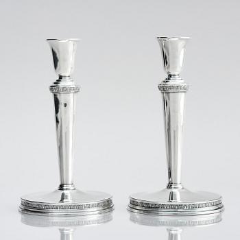 Eric Råström, a pair of silver candlesticks, company CG Råström, Stockholm 1974.