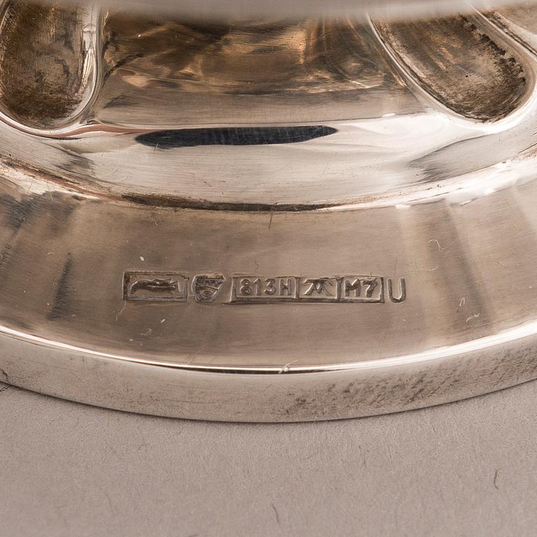 A 3-piece silver coffee set, Auran Kultaseppä oy, Turku 1961 and 1965.