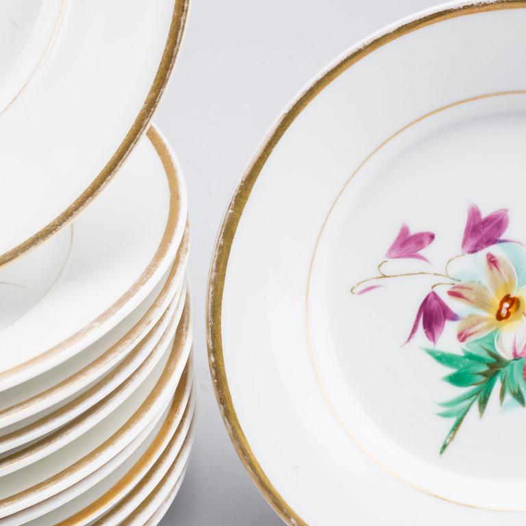 A set of 12 Waldenburg porcelain plates mid 1800's.