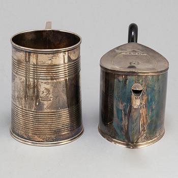 A collection of six silver objects, mainly England, mainly 19th century.