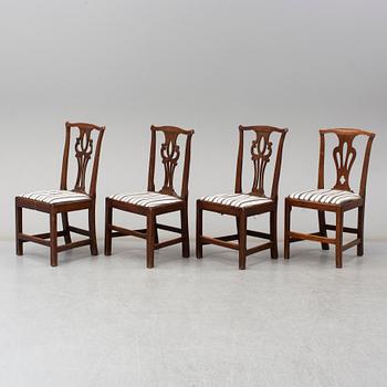 Four Chippendale chairs, England, 18th Century.