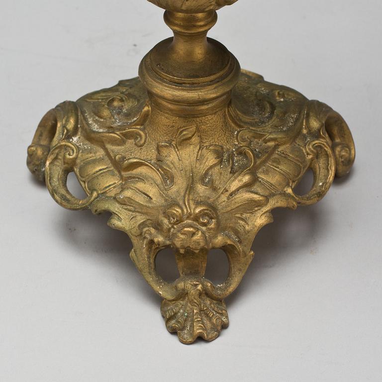 KANDELABRAR, ett par, nyrokoko, 1800-talets slut.