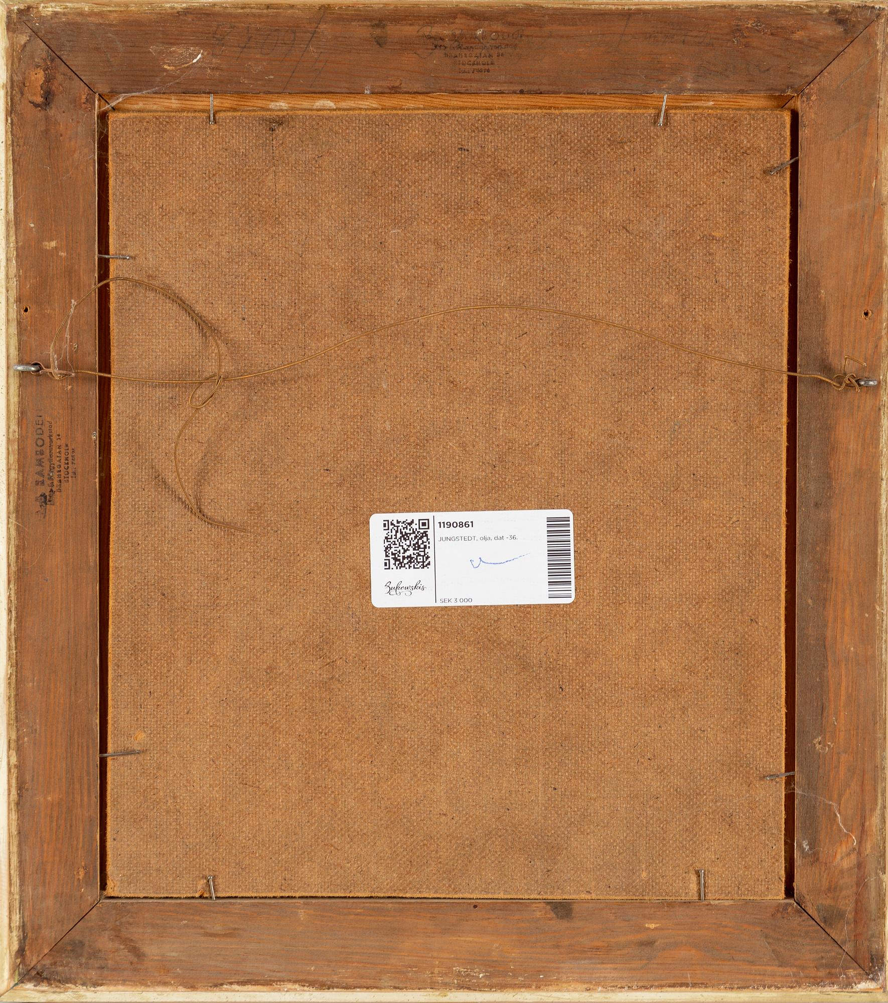 KURT JUNGSTEDT, oil on panel, signed and dated -36.