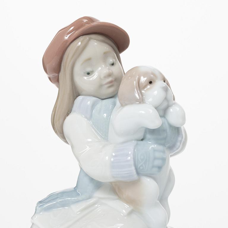 Lladró, figurines, 3 pcs, "Winter whimsy collection": "I'll keep you warm", "Look out below!", "Talk to me!", Spain.