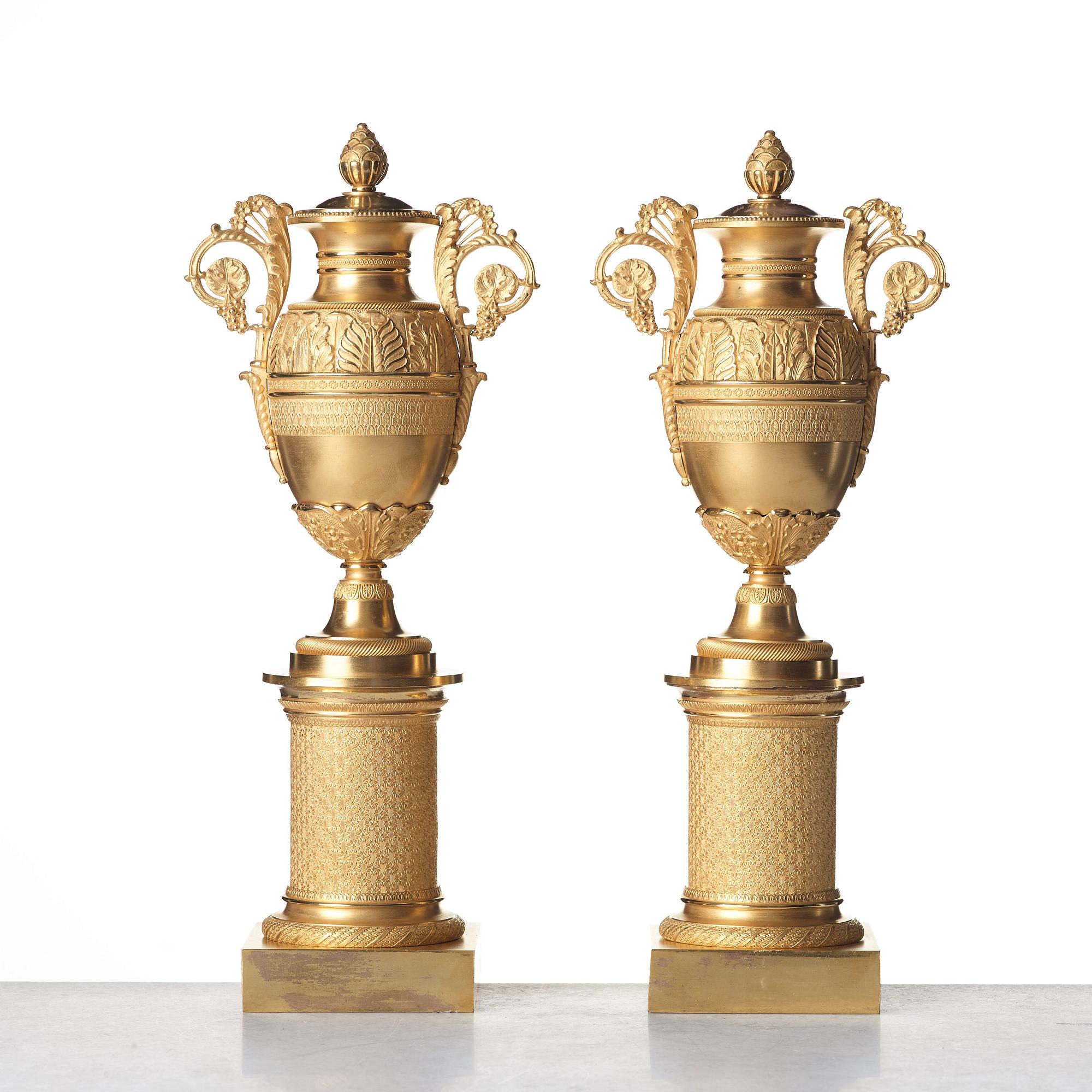 CASOLETTER, för ett ljus, ett par, Frankrike, 1800-talets början, empire.