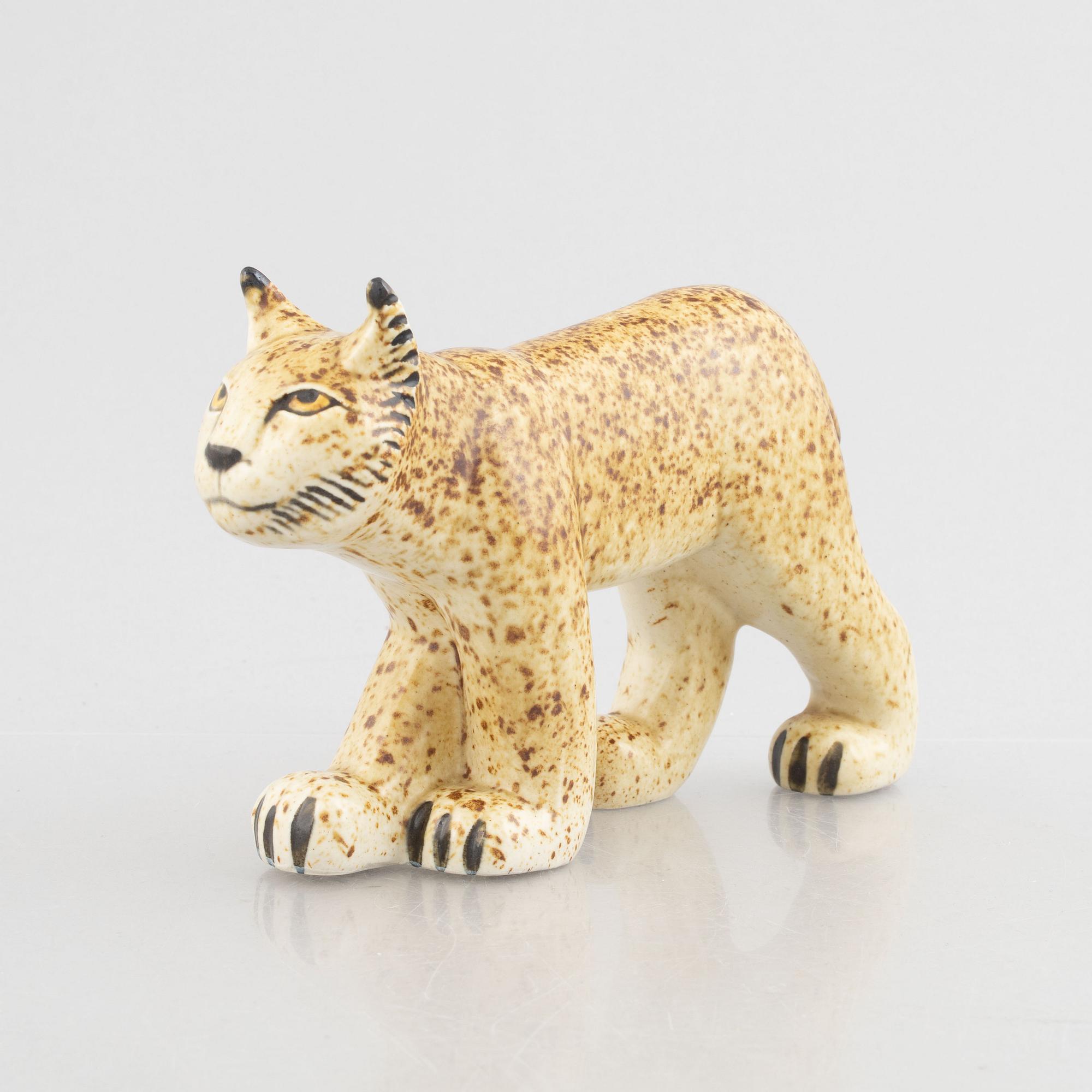 Lisa Larsson, figurin, "Lodjur", WWF i samarbete med Nordiska Kompaniet, Gustavsberg, 1975-87.