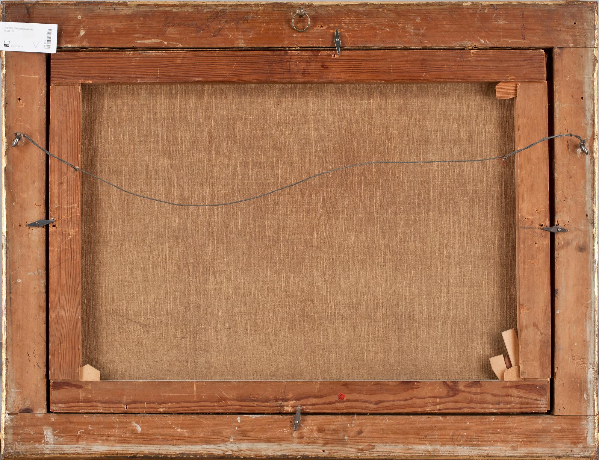 OKÄND KONSTNÄR, olja på duk, ej sign. 1800-tal.