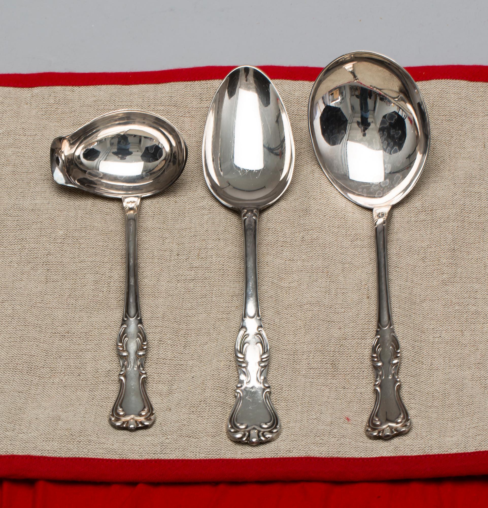 BESTICKSERVIS, 82 delar, silver, modell "Prins Albert", GAB, 1970-tal. Total vikt ca 3900 g.