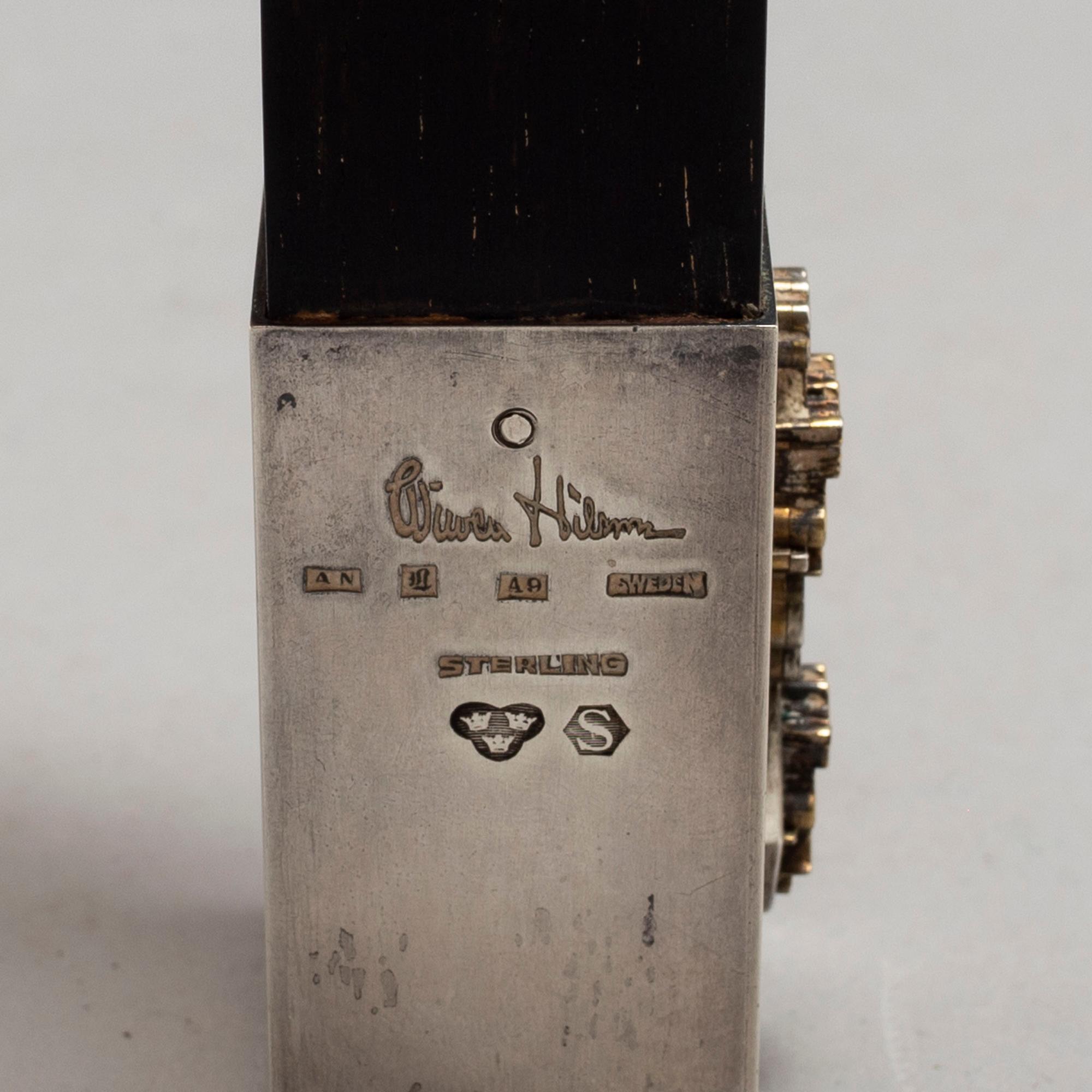 WIWEN NILSSON, sigillstämpel, sterling silver och ebenholts, Lund 1951.