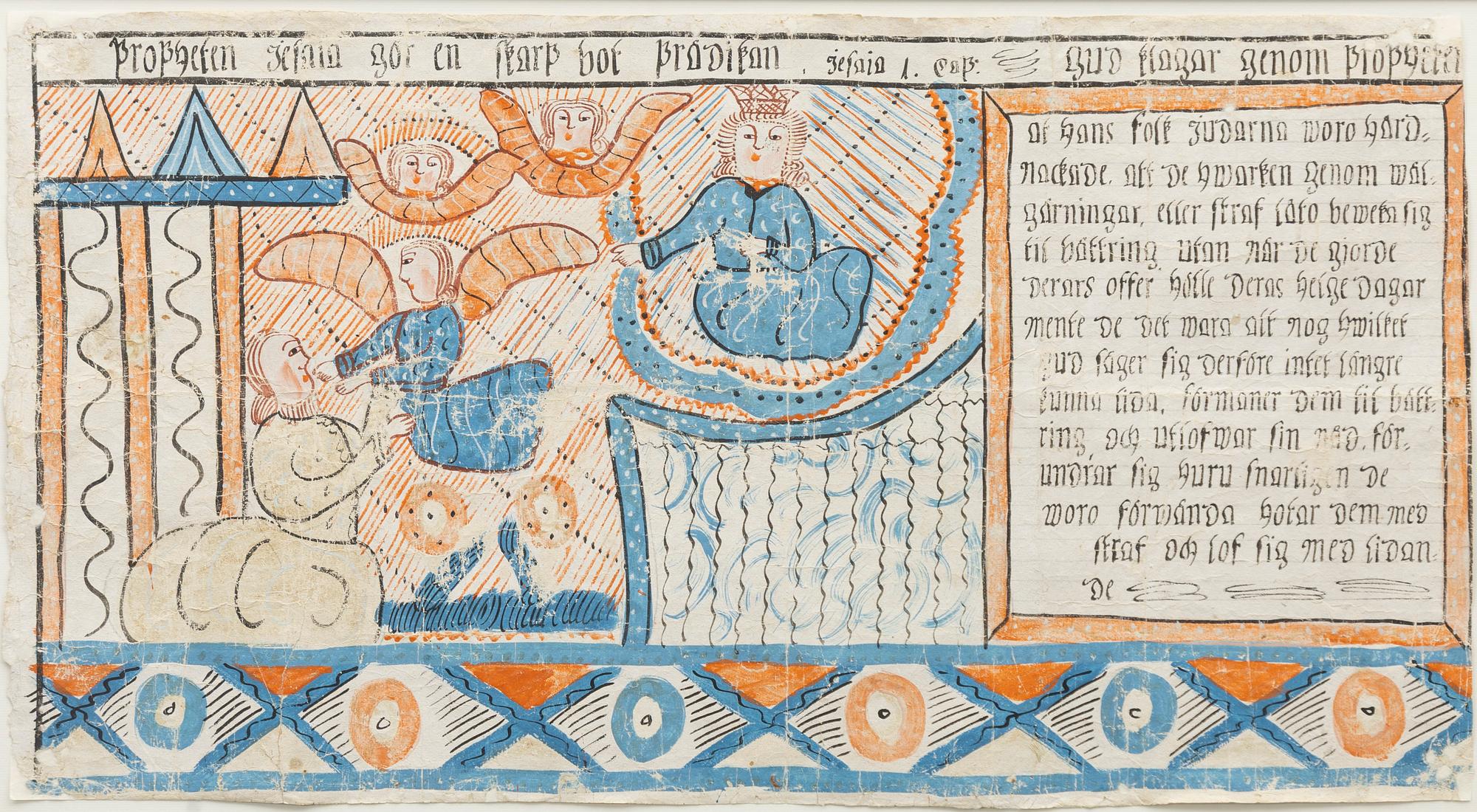 Textile painting, Sunnerbo School, Småland, 19th century.